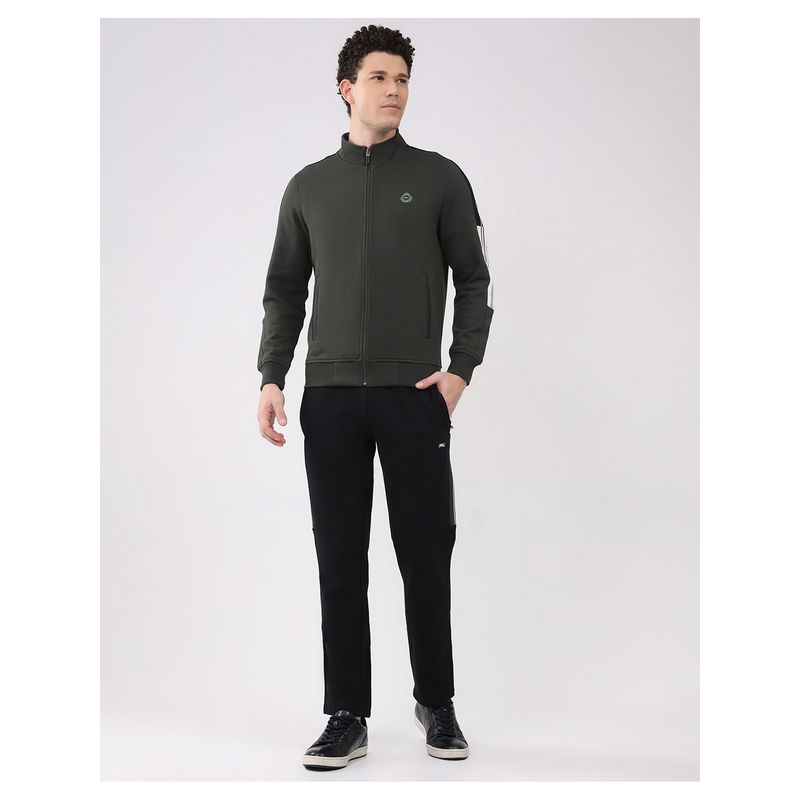 Monte Carlo Men's Olive Full Sleeve Sweatshirt with Track Pant (M)