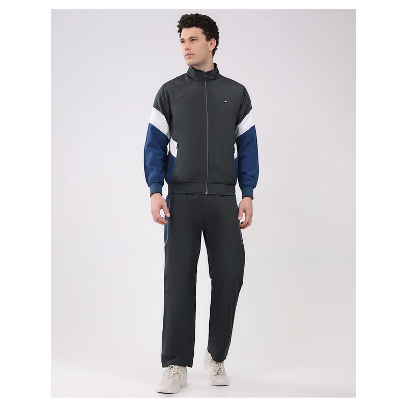 Monte Carlo Grey Men's Full Sleeve Jacket with Track Pant (S)