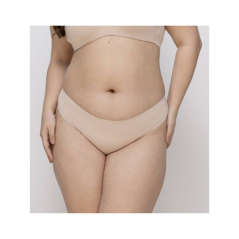 MIEZ Beige Mid Rise Seamless Bikini Panty (XS)