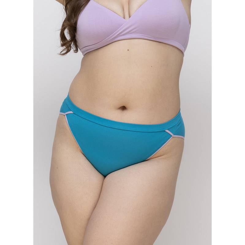 MIEZ Turquoise Premium High Rise Crossover Bikini Panty (XS)