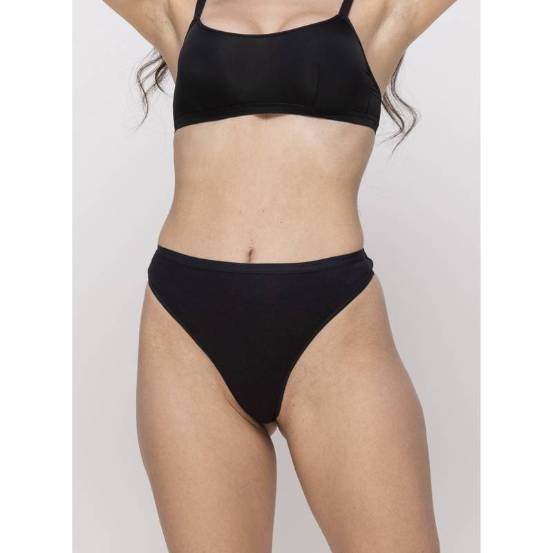 MIEZ Black Premium High Cut Thong Panty (L)