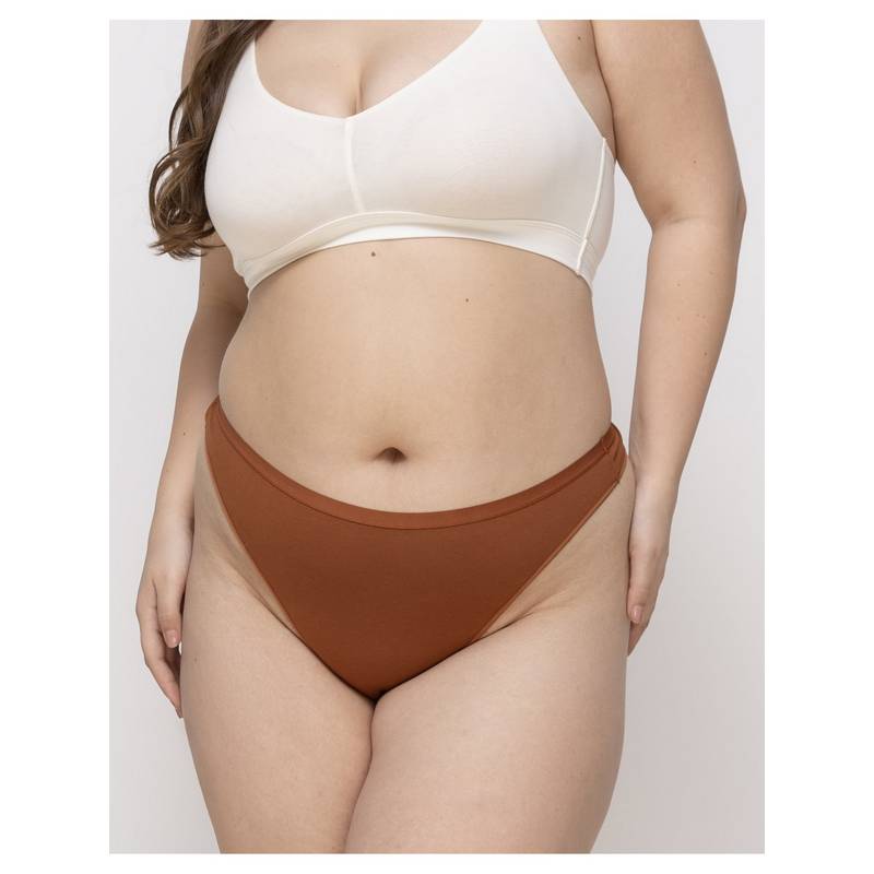 MIEZ Brown Casual High Cut Thong Panty (L)