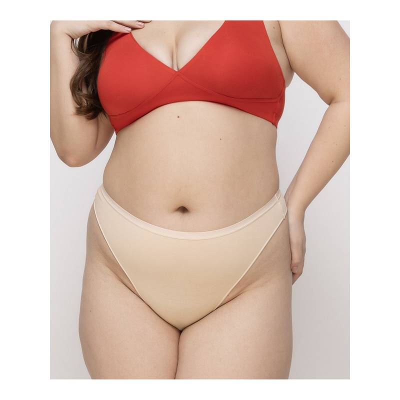 MIEZ Beige High Cut Thong Panty (2XL)