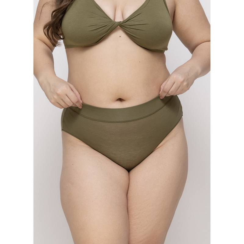 MIEZ Olive Women High Rise Tencel Hipster Panty (XS)