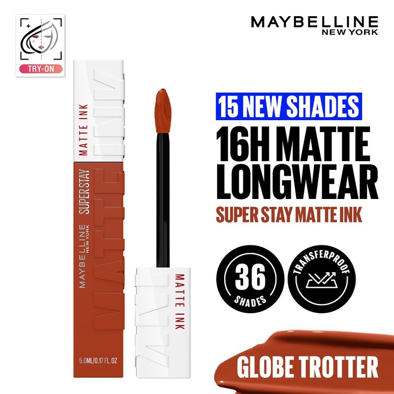 Maybelline New York Super Stay Matte Ink Liquid Lipstick, Lasts Up to 16 Hours - 135 Globe Trotter