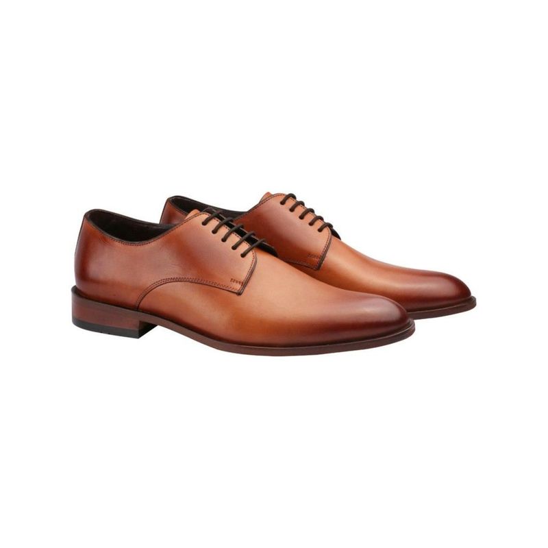 HARRYKSON LONDON Premium Leather Tan Color Dress Up Derbies For Men (UK 7)