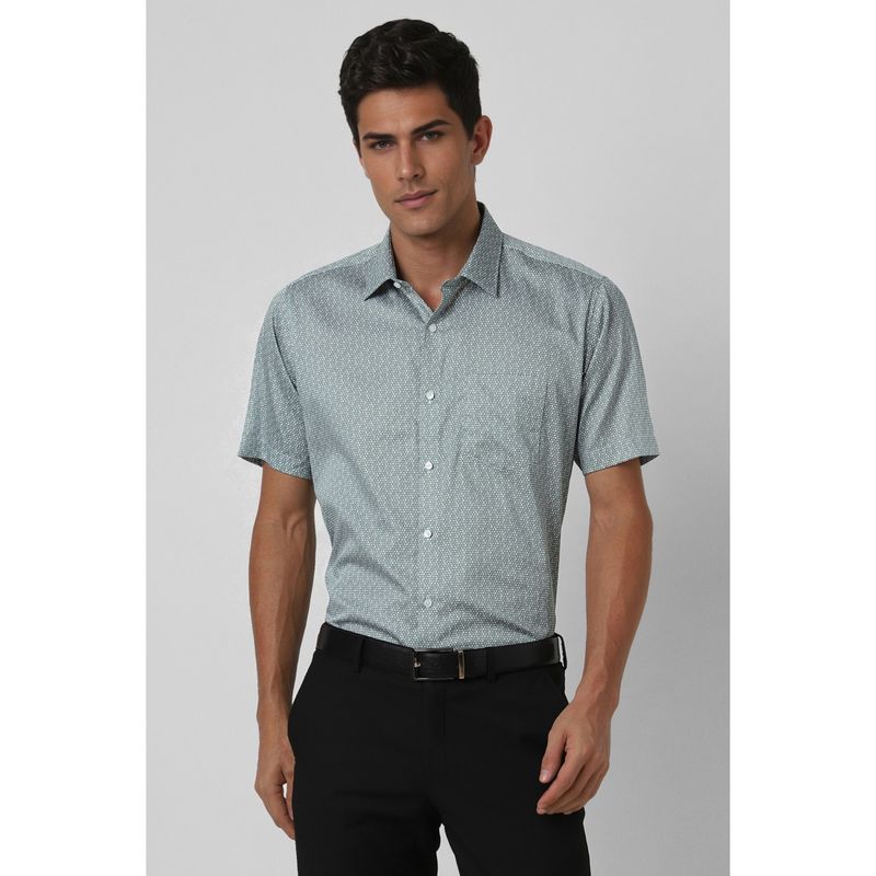 Van Heusen Men Multi-Color Printed Half Sleeves Casual Shirt (40)