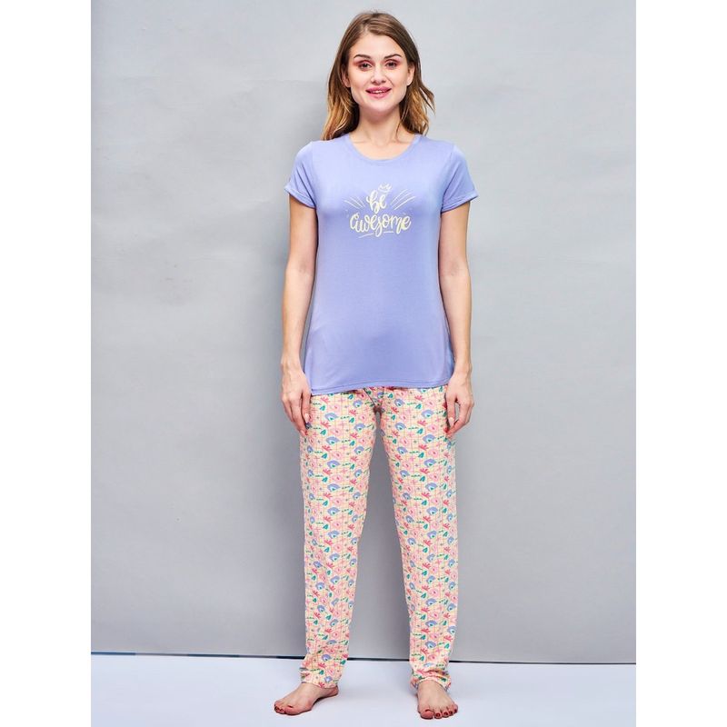 July Nightwear Women Modal Blue T-Shirt - Pyjama-PC1059 (S)
