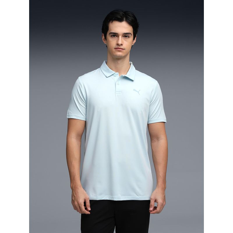 Puma Men Ultra-Soft Blue Solid Polo T-shirt (S)
