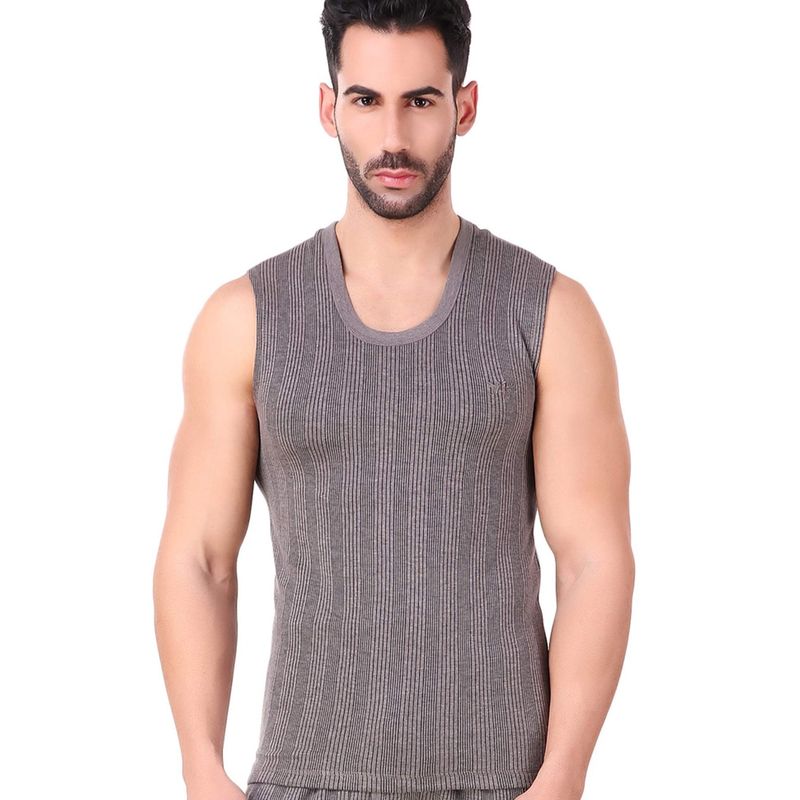 HAP Dark Grey Kings Quilted Thermal Sleeveless Top (L)