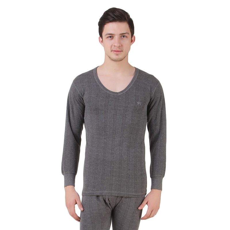 HAP Dark Grey Kings Quilted Thermal V-Neck Top (M)