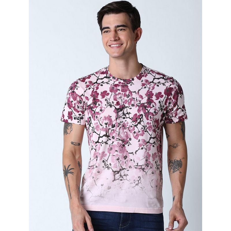 Huetrap Mens Light Pink Short Sleeve T-Shirt (S)