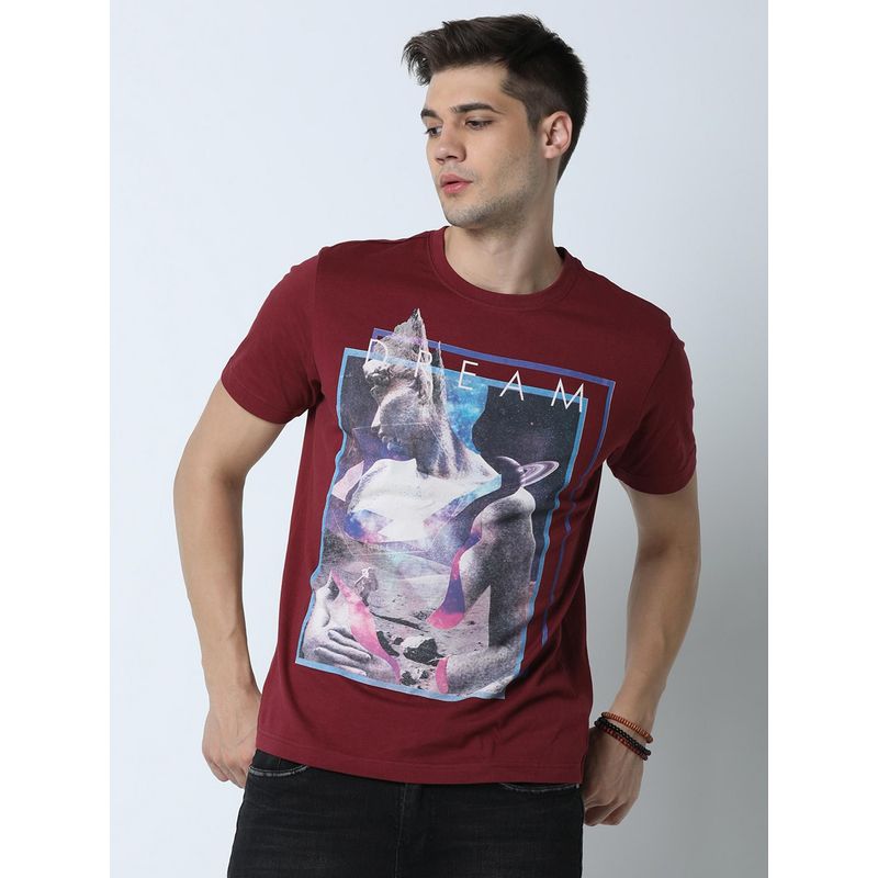 Huetrap Mens Wine Short Sleeve T-Shirt (2XL)