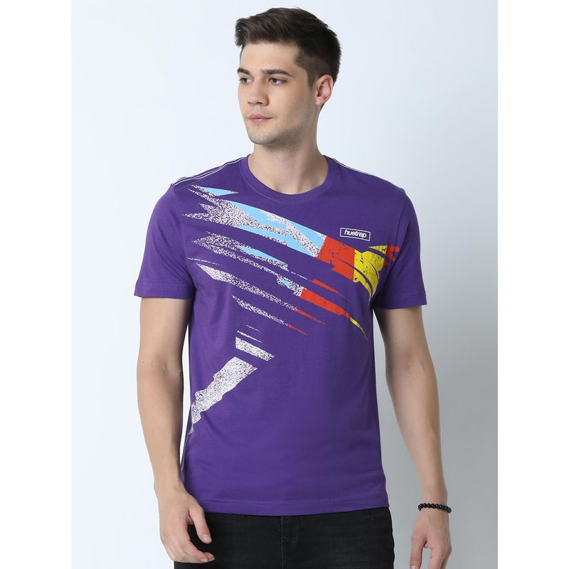 Huetrap Mens Rap Purple Short Sleeve T-Shirt (S)