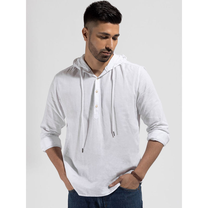 KINGDOM OF WHITE Cloudie - Woven Hoodie Knit Lining In Hood Classic Fit (L)