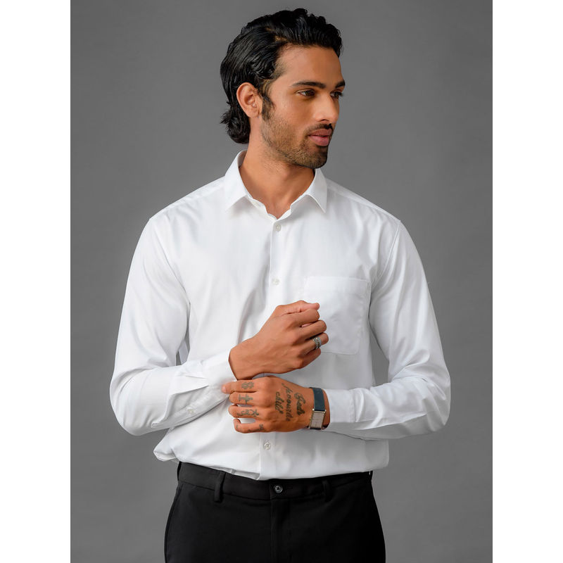 KINGDOM OF WHITE Daystart Regular fit Oxford Formal Shirt (L)