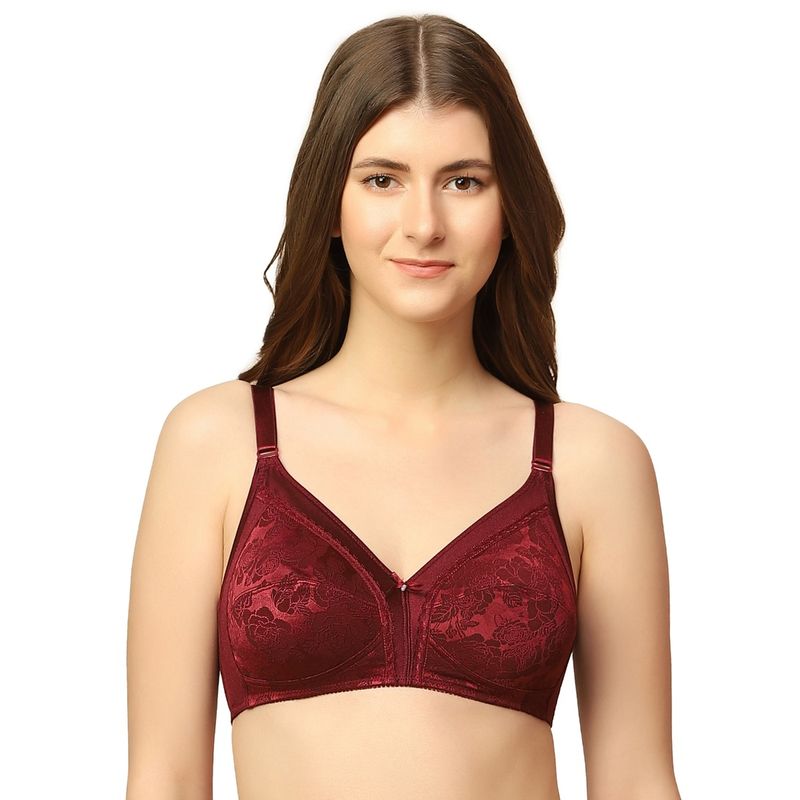 Triumph Jollyfit Deluxe Non-Padded Non-Wired Full Coverage Everyday Bra - Maroon (34C)