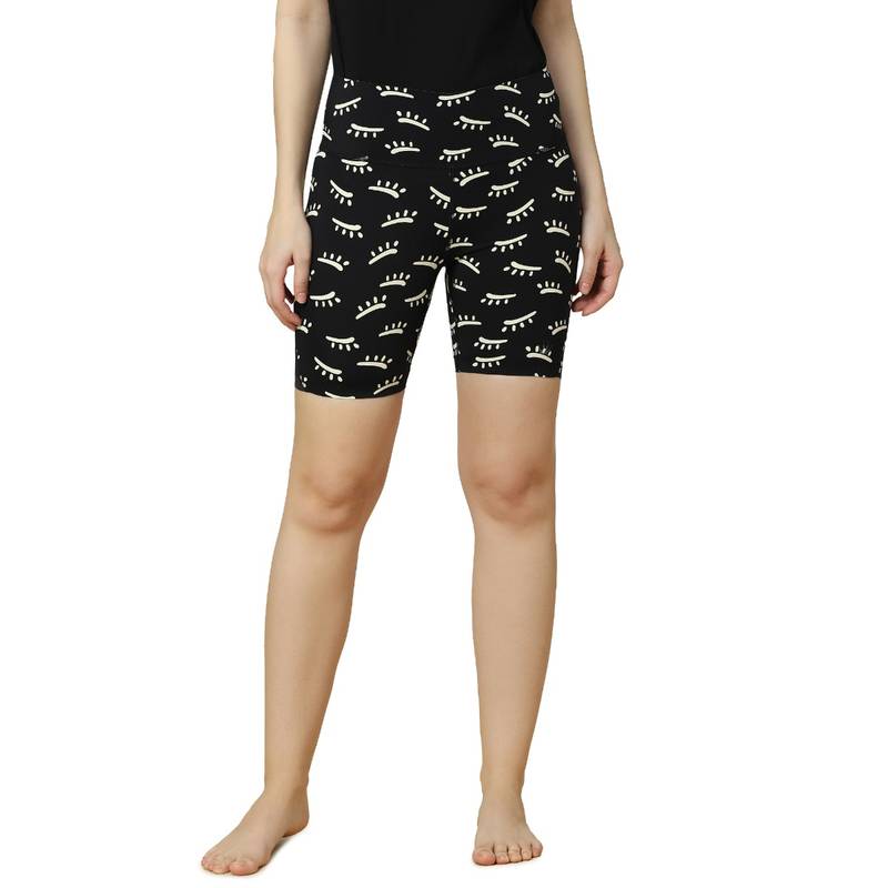 Triumph High Waist Recycled Fabric Biker Shorts - Black (M)