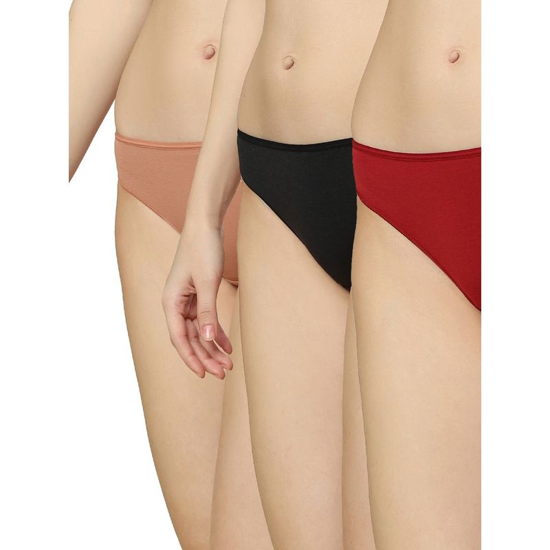 Triumph Stretty Cotton 80 Medium Coverage Midi Brief - Multi-Color (Pack of 3) (S)