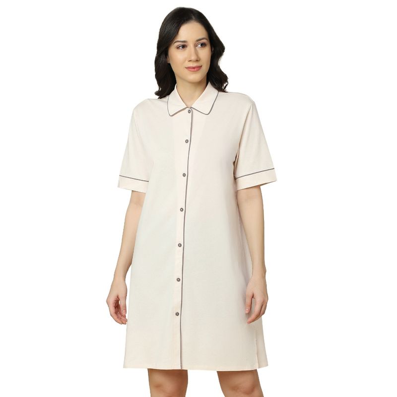 Triumph Organic Cotton Boyfriend NDK Nightdress - Beige (40)