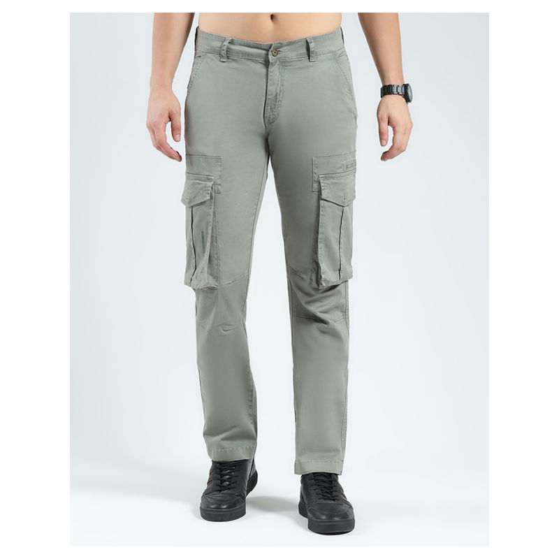 Monte Carlo Grey Men Solid Slim Fit Cargo (30)