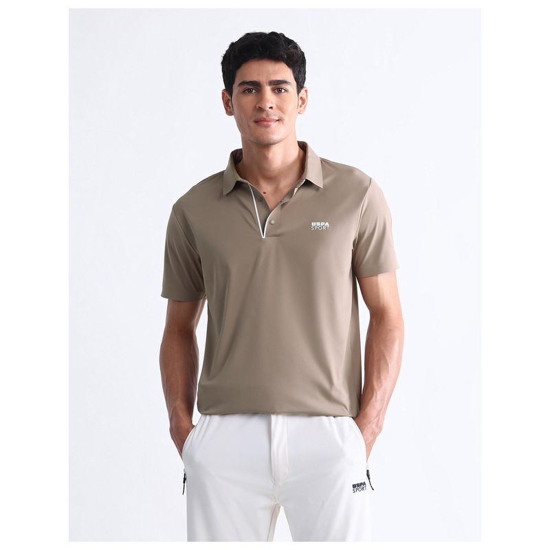 U.S. POLO ASSN. Active Sports Mens Solid Slim Fit Polo Shirt (3XL)