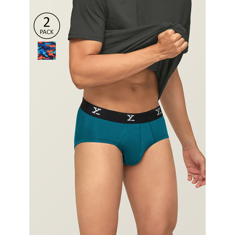 XYXX Ultra Soft Antimicrobial Micro Modal Briefs for Men (Pack of 2) - Multi-Color (XL)