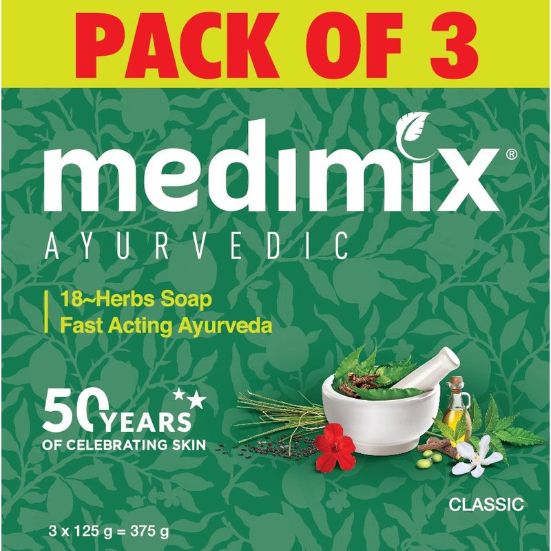 Medimix Classic Ayurvedic 18 Herb Soap 3x125gm Each: Buy Medimix