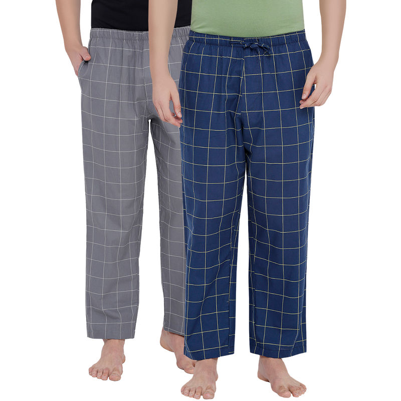 XYXX Super Combed Cotton Checkered Pyjama For Men (Pack Of 2) - Multi-Color (M)