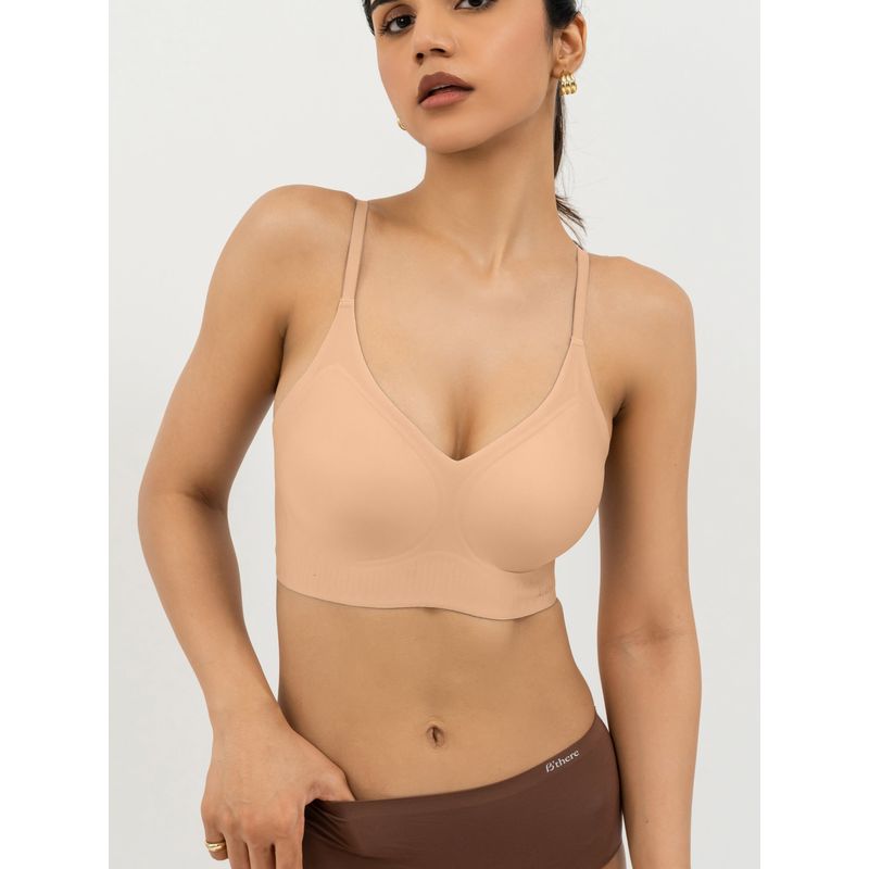 B'There Womens Premium Full Coverage Seamless Bra - Beige (M)