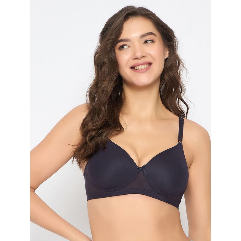 Clovia Polyamide Solid Padded Full Cup Wire Free T-Shirt Bra - Blue (36B)