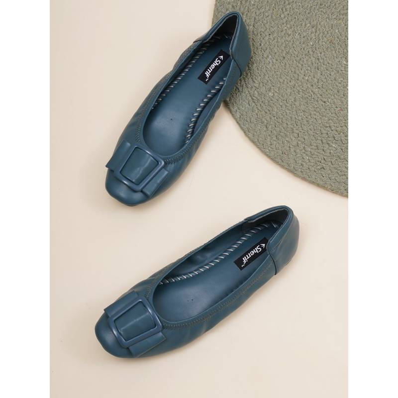 Sherrif Shoes Women Green Solid Casual Ballerina (EURO 36)