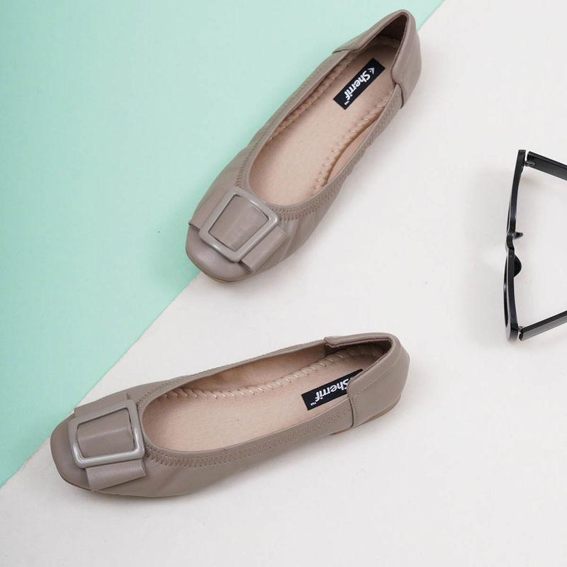 Sherrif Shoes Women Khaki Solid Casual Ballerina (EURO 39)