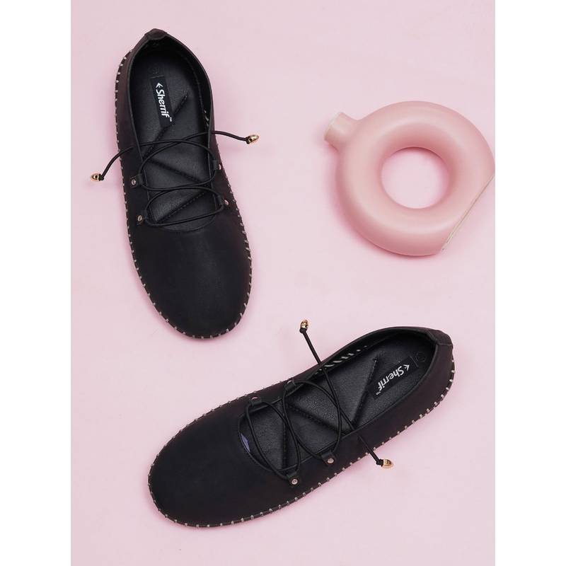 Sherrif Shoes Black Solid Ballerina (EURO 35)