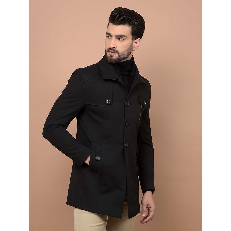 CRIMSOUNE CLUB Men Black Overcoat (2XL)