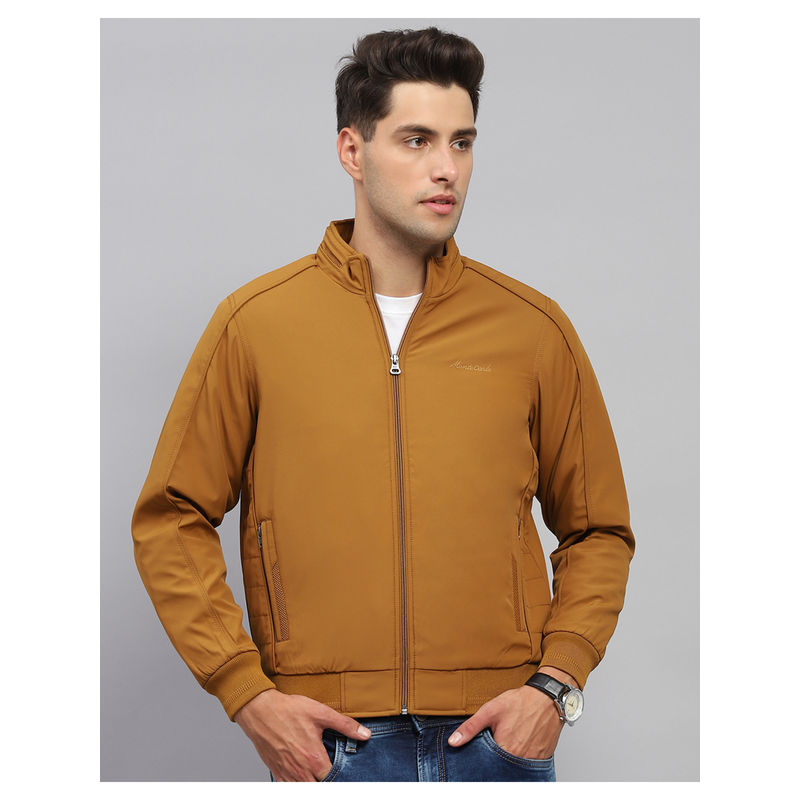 Monte Carlo Mens Mustard Solid Full Sleeve Jacket (3XL)