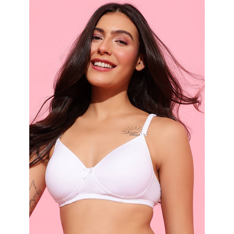Clovia White Padded Non-Wired Full Coverage Multiway T-Shirt Bra (38B)