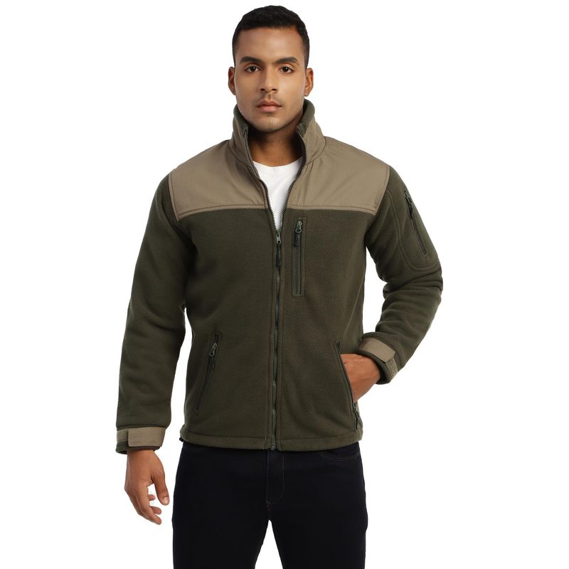 MountMiller Men's Solid Ripstop Dual Superbond HLKN Fleece Tactical Hooded Jacket | Multi-Pocket (M)