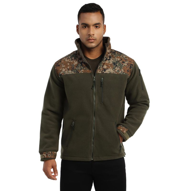 MountMiller Men's Camouflage Ripstop Dual Superbond HLKN Fleece Tactical Hooded Jacket | Multi-Pocket (M)