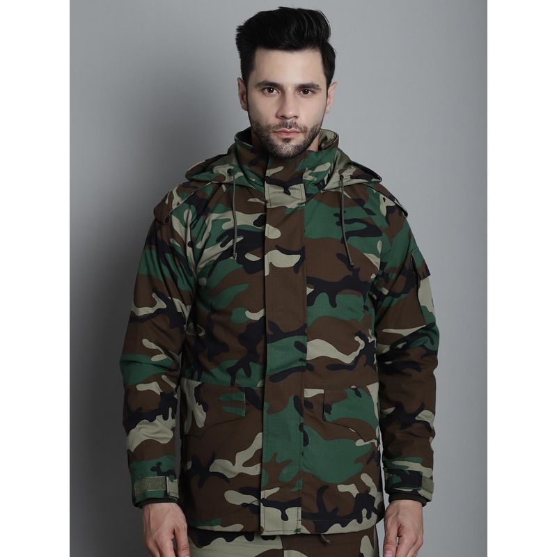 MountMiller Men's Woodland 3 Layer Parkha windproof, water resistant, adjustable hood Cuffs Jacket (2XL)