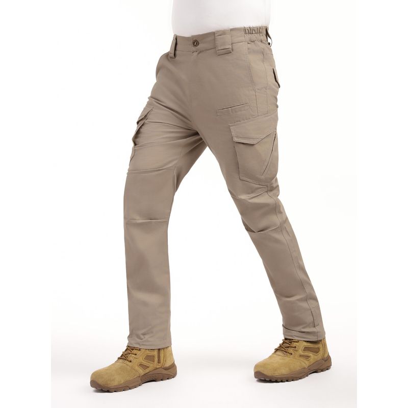 MountMiller Cream Solid Regular Fit Cargo Pant (32)