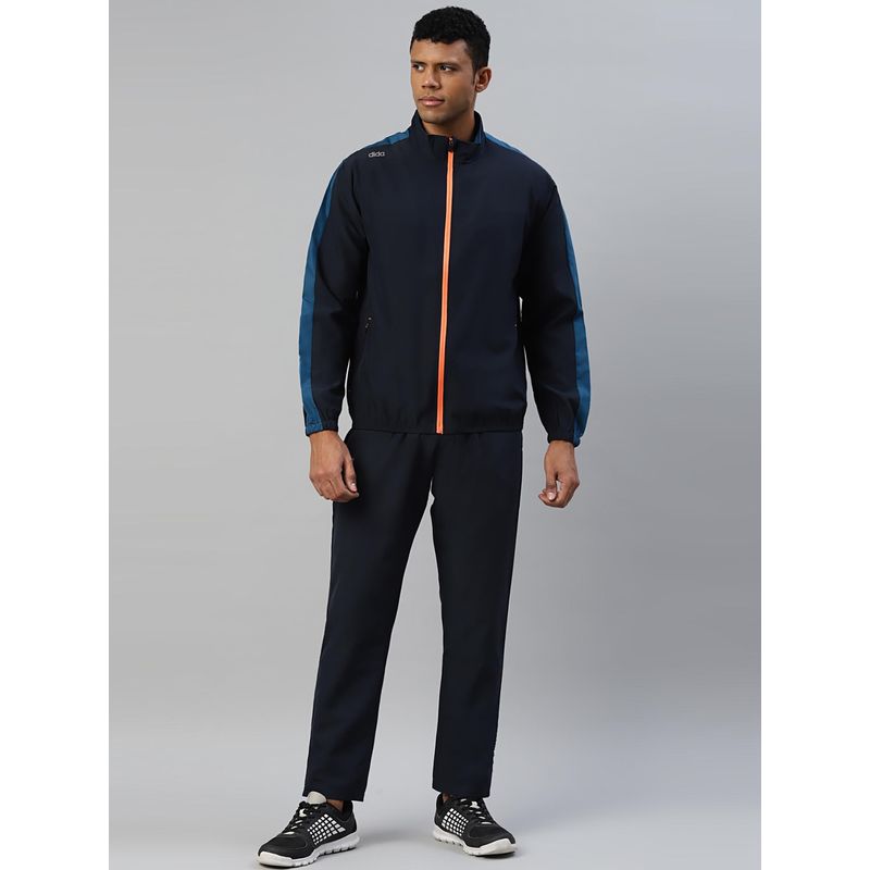 Dida Navy Blue Wrinkle Free Regular Dry Fit Multi Purpose Indoor Outdoor Track Suit (Set of 2) (XL)