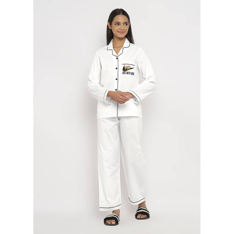 Shopbloom Just Do It Later Long Sleeve Women's Shirt & Pyjama (Set of 2) (XS)