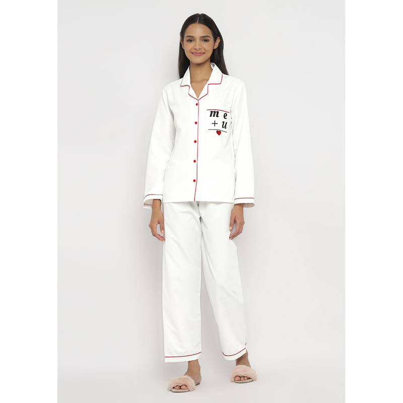 Shopbloom Me And You Print Long Sleeve Women's Shirt & Pyjama (Set of 2) (XS)