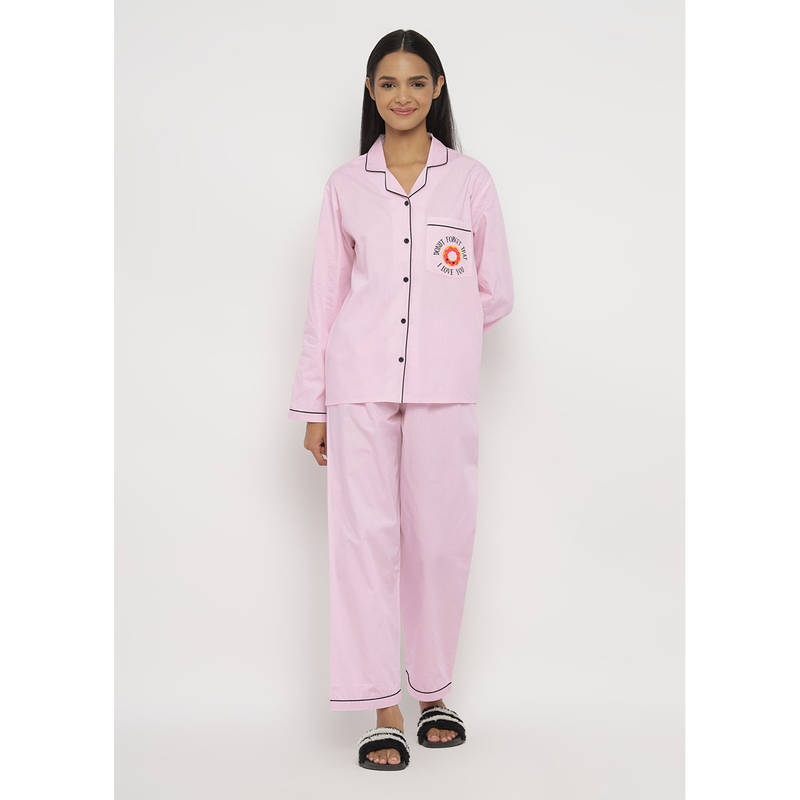 Shopbloom Donut Forget Long Sleeve Women's Shirt & Pyjama (Set of 2) (XS)