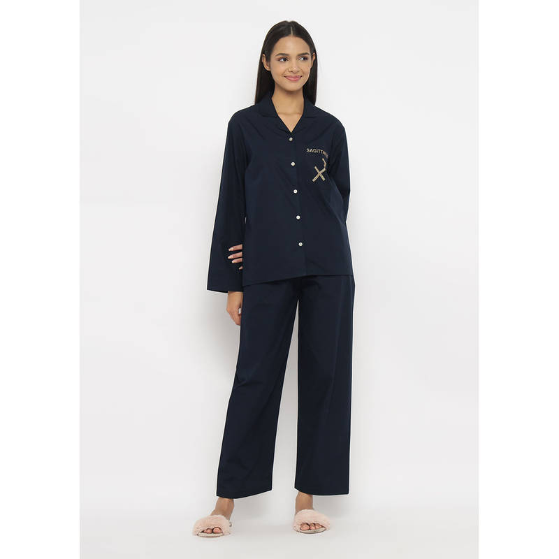 Shopbloom Sagittarius Print Long Sleeve Women's Shirt & Pyjama (Set of 2) (XS)