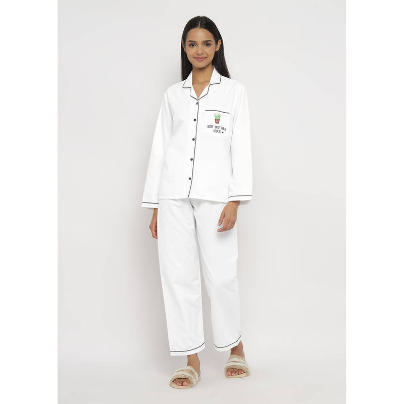 Shopbloom Aloe You Very Much Long Sleeve Women's Shirt & Pyjama (Set of 2) (XS)