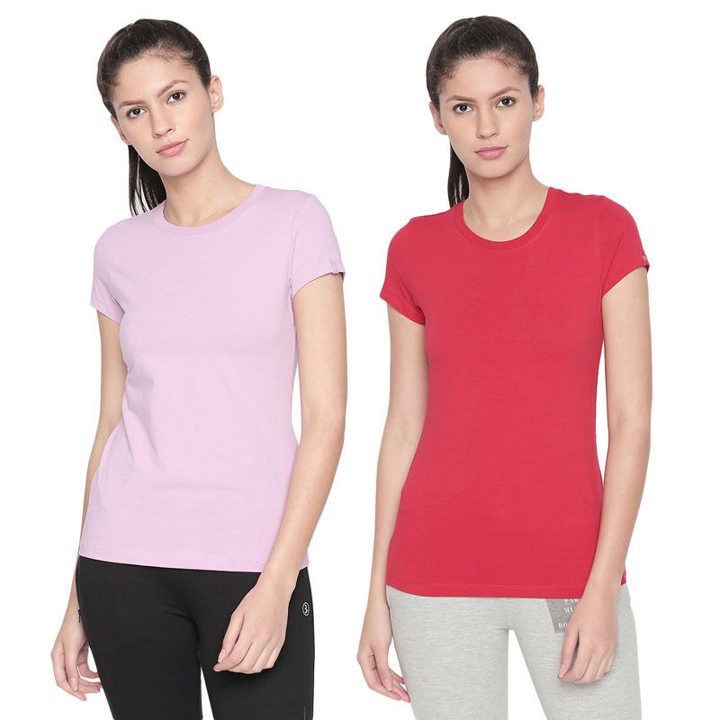 Bodycare Bodyactive Pack Of 2 Women'S Tshirt - Multi-Color (L)