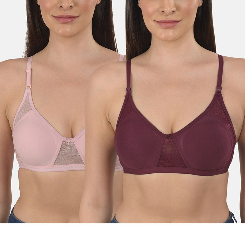 Mod & Shy Pack of 2 Solid Non-Wired Non Padded Bra - Multi-Color (36C)