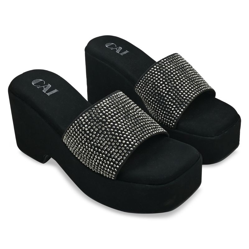 THE CAI STORE Black Shimmer Heels (EURO 41)